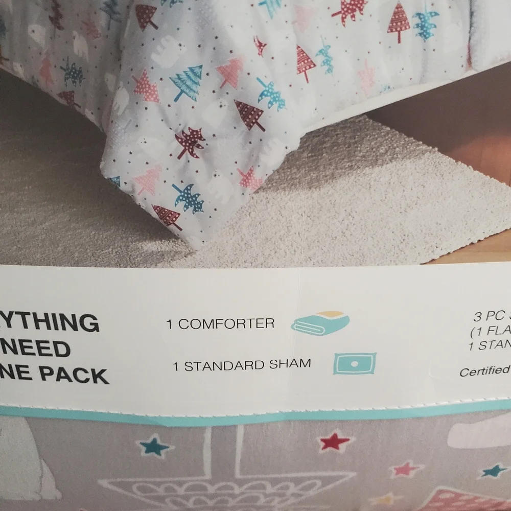 5 piece complete bed set twin new includes 3 piece sheet set and comfort…